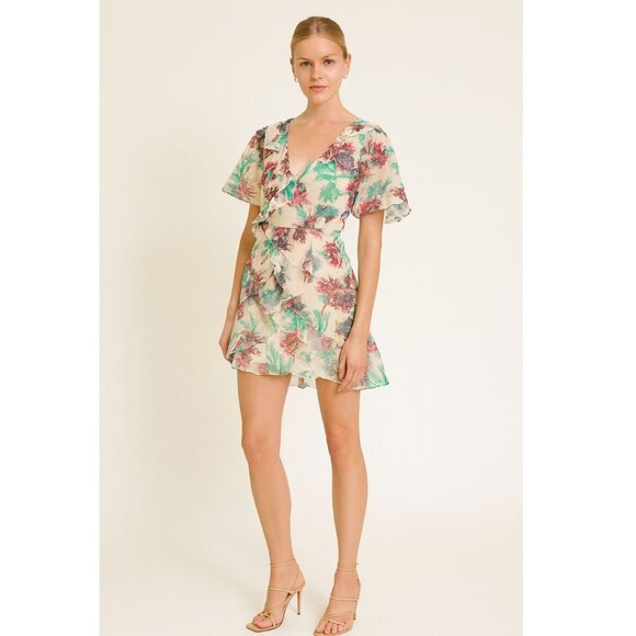 Anthropologie Soft Printed Mini Dress XS Floral NWT - Picture 1 of 11